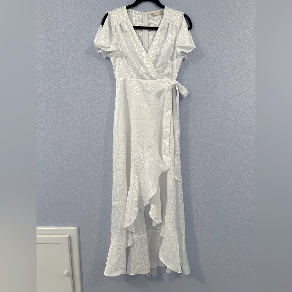 Altar'd State White Asymmetrical Wrap Dress S